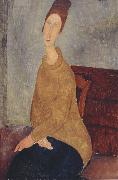 Amedeo Modigliani Jeanne Hebuterne with Yellow Sweater (mk39) china oil painting artist